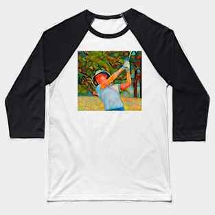 Woman Golfer Painting Baseball T-Shirt